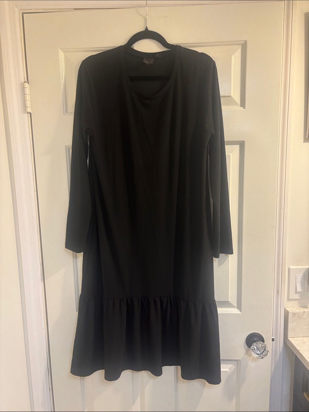 free press Black Long Sleeve Ruffle-Hem Dress